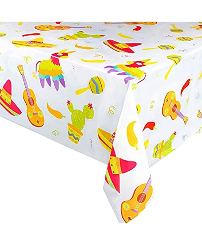 Fiesta Table Covers for Birthdays Cinco de Mayo Party 54 x 108 In 3 Pack
