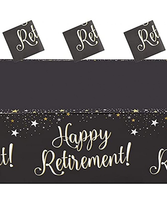 Happy Retirement Party Table Covers 54 x 108 in 3 Pack
