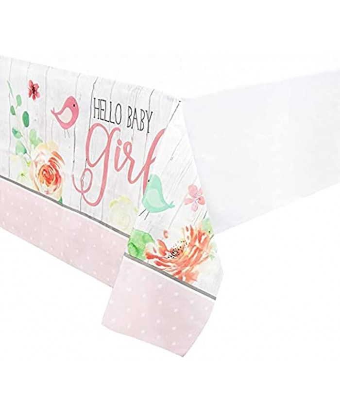 Hello Baby Girl Shower Table Covers 54 x 108 in. 3 Pack