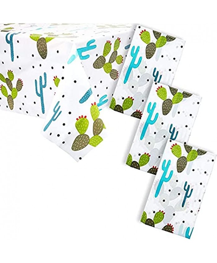 Juvale Cinco De Mayo Party Supplies Cactus Table Cloth 54 x 108 in 3 Pack