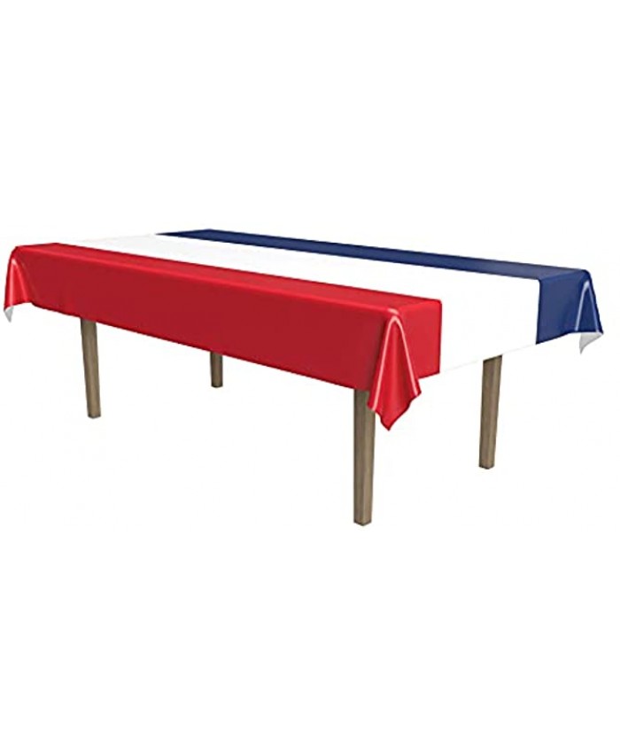 Patriotic Tablecover red white blue Party Accessory 1 count 1 Pkg