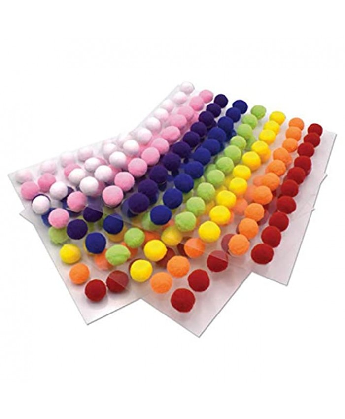 Creativity Street Self-Adhesive Poms Assorted Colors Set of 240 5 8 in