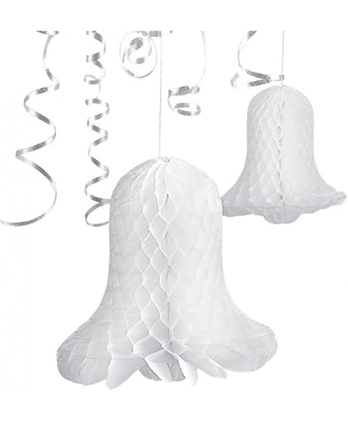 Fun Express Small Tissue Wedding Bells for Wedding Party Decor Hanging Decor Tissue Wedding 12 Pieces