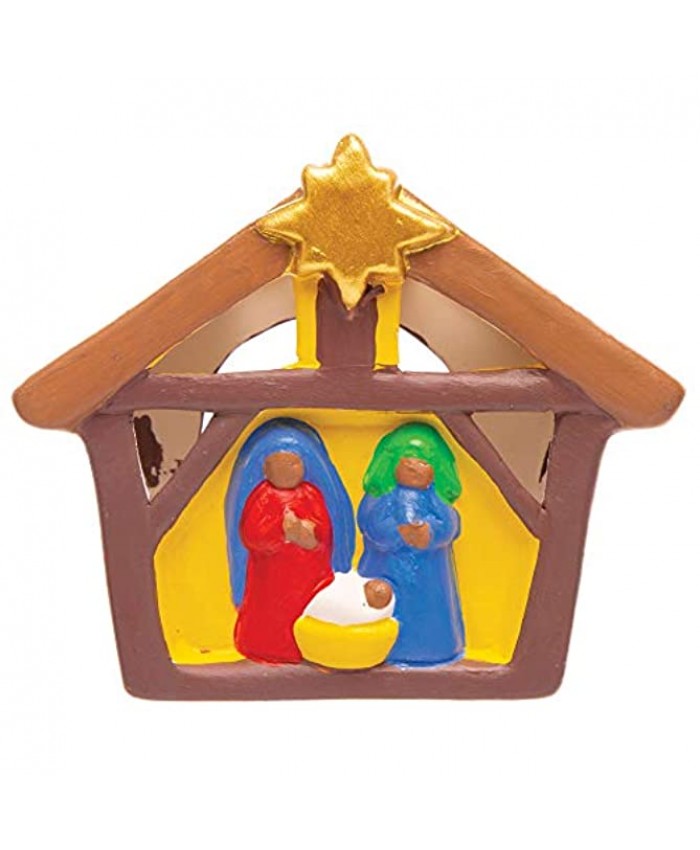 Baker Ross AT133 Nativity Ceramic Tealight Holders Pack of 3 Great to Decorate and Display Inside or Outside at Christmas Ideal for Festive Kids Arts and Crafts Project