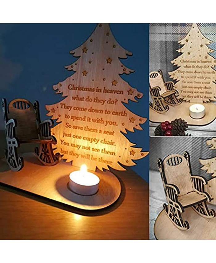 Christmas Remembrance Candle Ornament to Remember Loved Ones,Merry Christmas in Heaven Memory Tealight Candlestick Holders