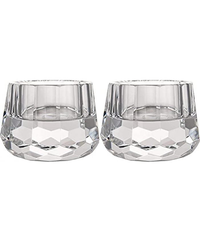 Donoucls Crystal Votive Tealight Holders Home Decorations for Christmas Wedding Table 2.5" Diameter x 1.8" High Set of 2