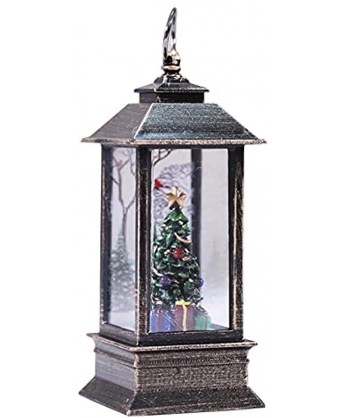 Faddare LED Christmas Lantern with Santa Scene Vintage Outdoor Lantern Decoration | Christmas Snowballs Night Light Christmas Lanterns for Christmas Holiday Party Ideal Gifts Tree