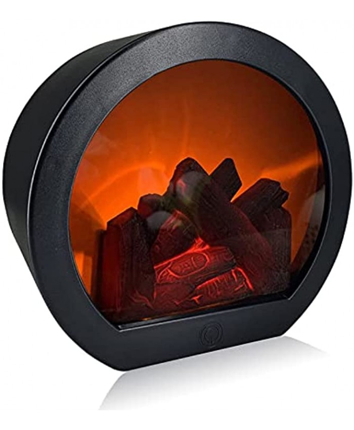Fireplace Decorative Lantern  Fireplace Light LED Simulation Log Flame Effect  Touch Switch and USB Powered Fireplace Lantern for Home Decor Indoor Christmas Ornament