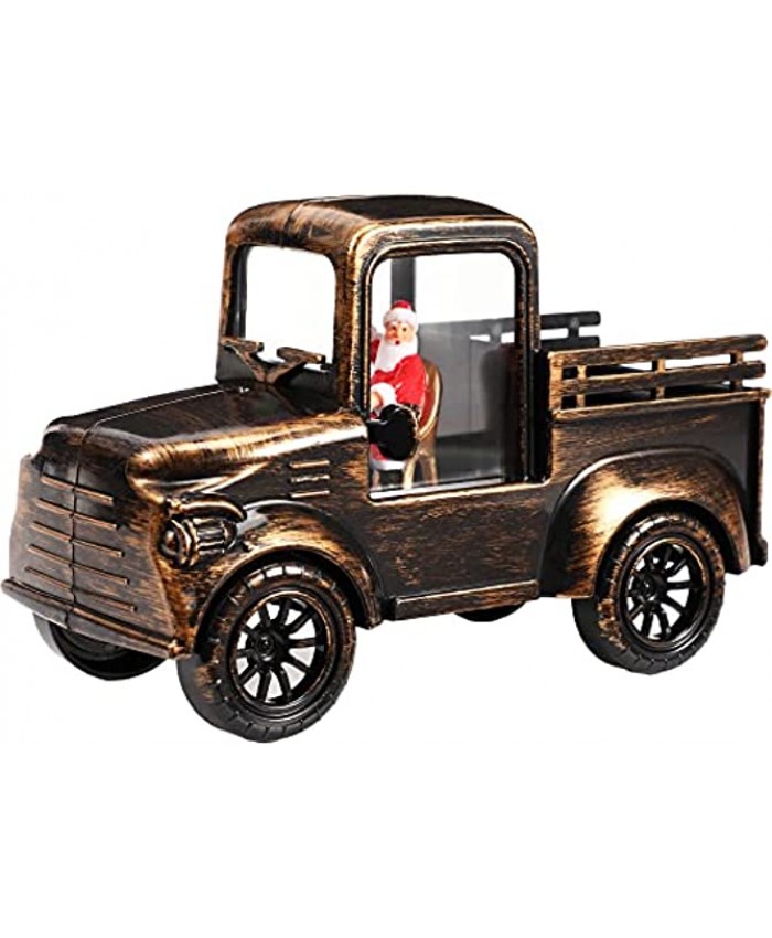 LED Vintage Truck Decor Handcrafted Resin Christmas Truck Bronze Vintage Christmas Decor Nostalgic Vintage Trucks Farmhouse Christmas Decor Christmas Table Decorations for Holiday Party Supplies