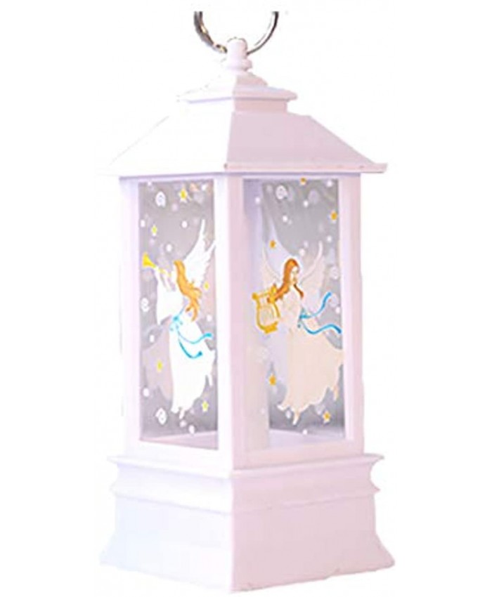 Lovely Christmas Decoration Lantern 5-inch Tall Christmas Small Angel Flame White Lamp Hanging Fairytale Decorative Lantern AngelWhite…
