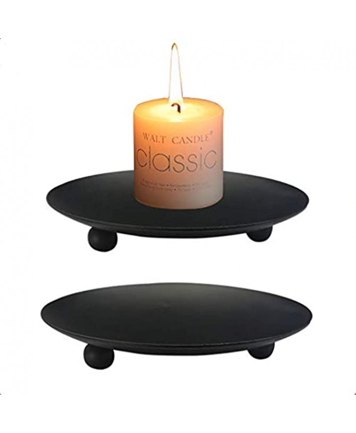 STKYGOOD Candle Holders Set of 2 Christmas Classic Candle Holders Candle Candlesticks Frosted Iron Modern Candle Holders for Living Room Dinning Room Table Decoration Black