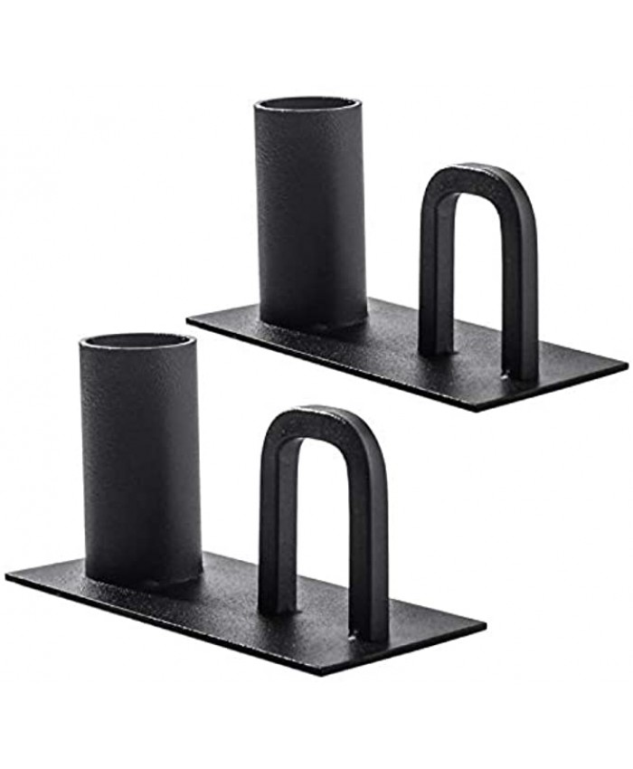 SUJUN Retro Iron Taper Candle Holder Set of 2 Simple Black Candlestick Holders Candlelight Stand for Halloween Christmas Dining Room Home Decoration Display