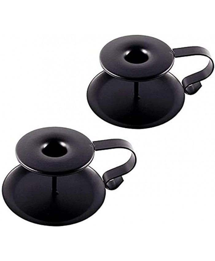 Tidelence Candlestick Holders Black Candle Holder Wrought Iron Taper Candle Holder Candlelight Stand for Halloween Christmas Dining Room Home Decoration Set of 2