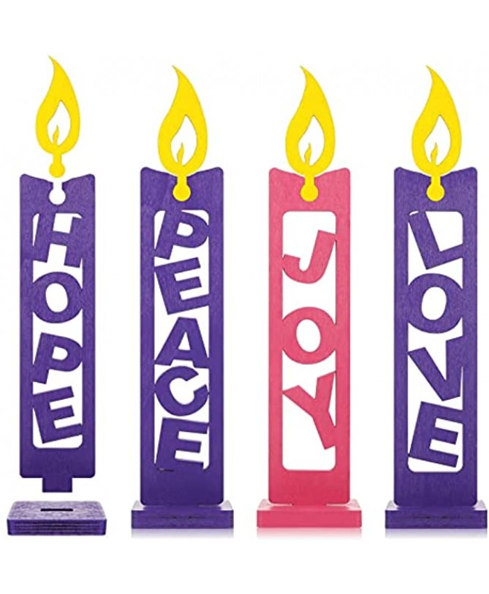4 Pieces Advent Candle Advent Wreath Decoration Advent Wooden Candle for Christmas Advent Rituals Holidays Church Celebration Home Decor