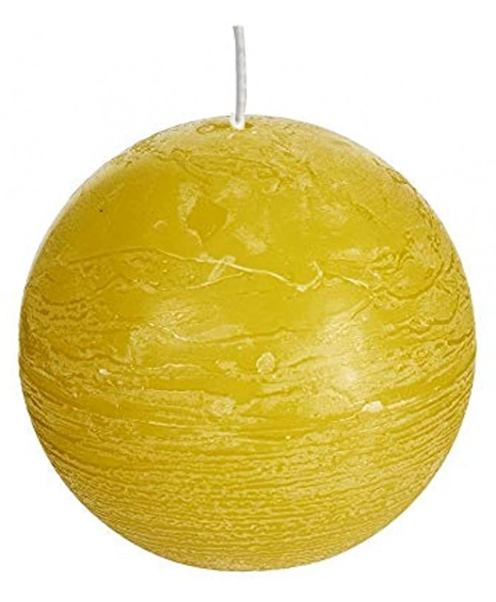 Spaas 6 Rustic Unscented Ball Candles 80 mm ± 24 Hours Autumn Yellow