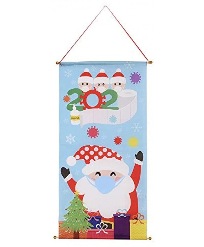 Merry Christmas Banner Decorations with Hook 30 * 15 Inch Non-Woven Fabric Hanging Flag for House Wall Windows Happy New Year Holiday Seasonal Sign Santa Claus