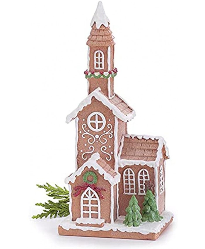 One Holiday Way Large 12.5-Inch Decorative Faux Gingerbread Candy Cookie Icing Church House Christmas Decoration Village Town Festive Xmas Pre-Build Decorated Big Winter Home Kitchen Office Decor
