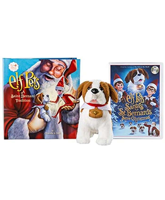 The Elf on the Shelf: A Christmas Tradition Elf Pets St. Bernard with DVD Santa's St. Bernards Save Christmas Set