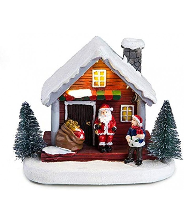 Winter Snow Christmas Village Building Santa House Light-Up Battery-Operated Collection