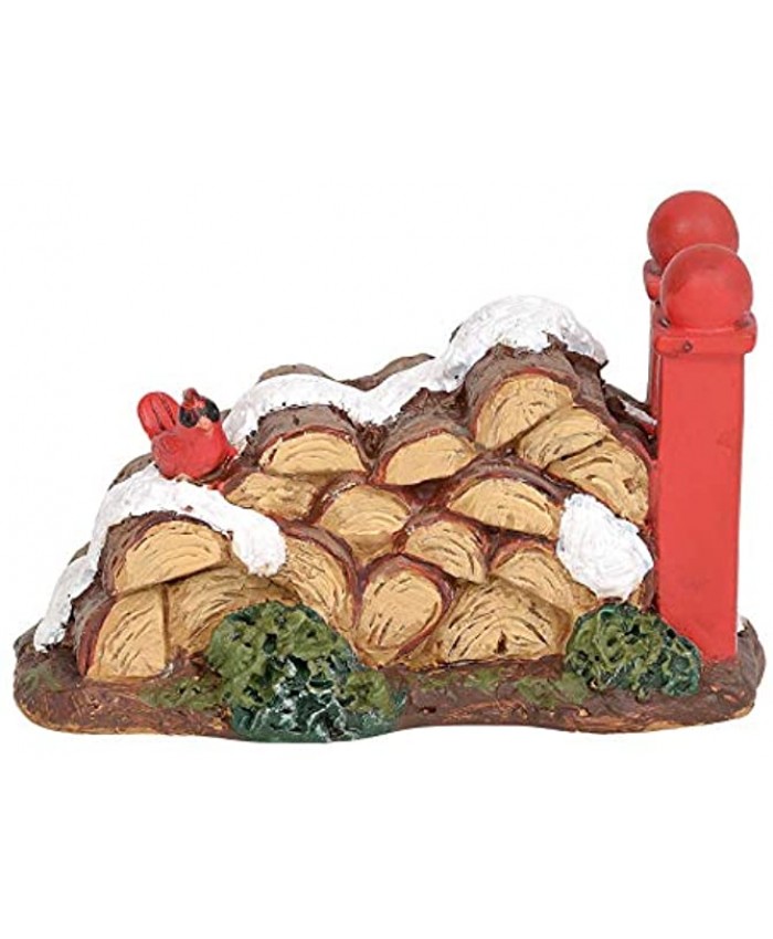 Department 56 Accessories for Villages Fireplace Wood Pile Figurine 1.5 Inch Multicolor