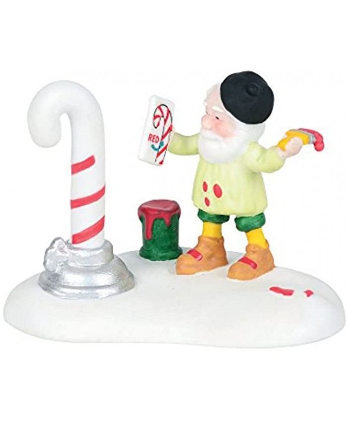 Department 56 North Pole Village Accessories Putting on The Stripes Figurine 1.75 Inch Multicolor