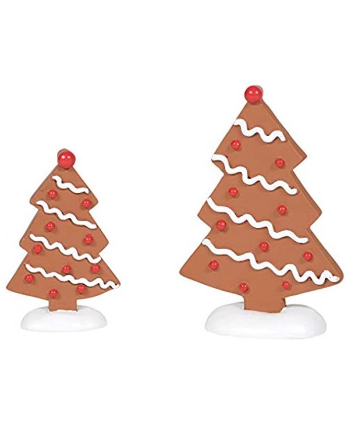 Department 56 Village Collection Accessories Gingerbread Trees Figurine Set Various Sizes Multicolor