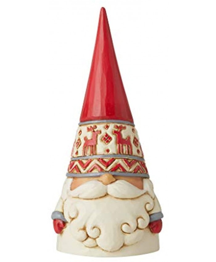 Enesco Jim Shore Heartwood Creek Nordic Noel Reindeer Hat Gnome Wonders at Work Figurine 2.17" H Dirty White Red Gray