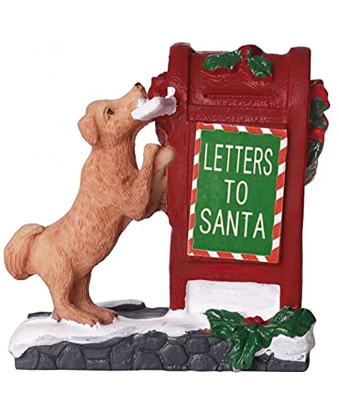 HUNTHAWK Village Collection Santa's Mailbox Ornaments Miniature Garden Home Decoration Resin Fit for Christmas Tree Festival