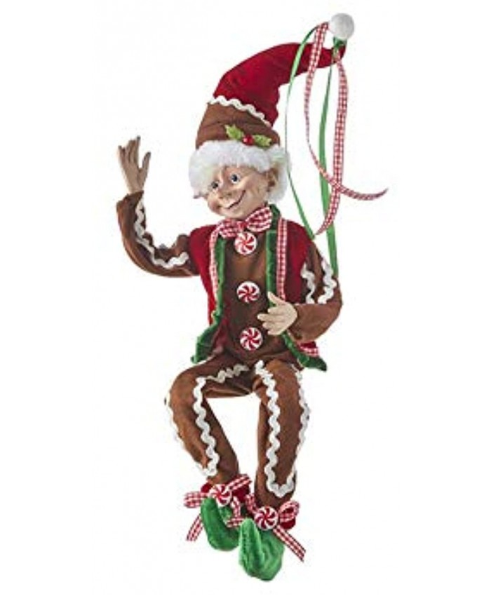 RAZ Imports 2021 to Grandmother's House We Go 16" Gingerbread Posable Elf Figurine