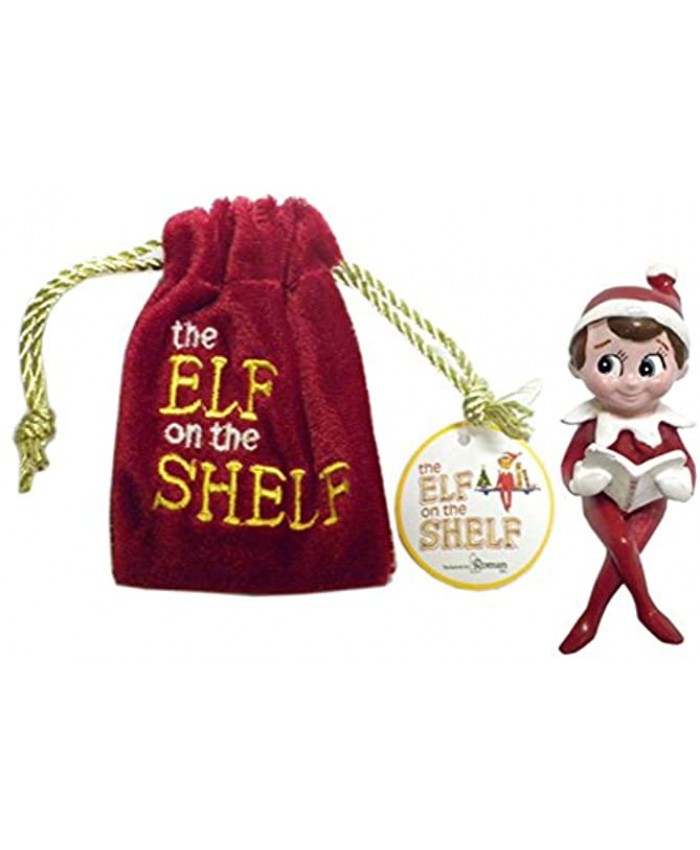 The Elf on The Shelf In a Velvet Bag Decorative Mini Figurine Christmas Tradition -- New Story Book Face Figurine