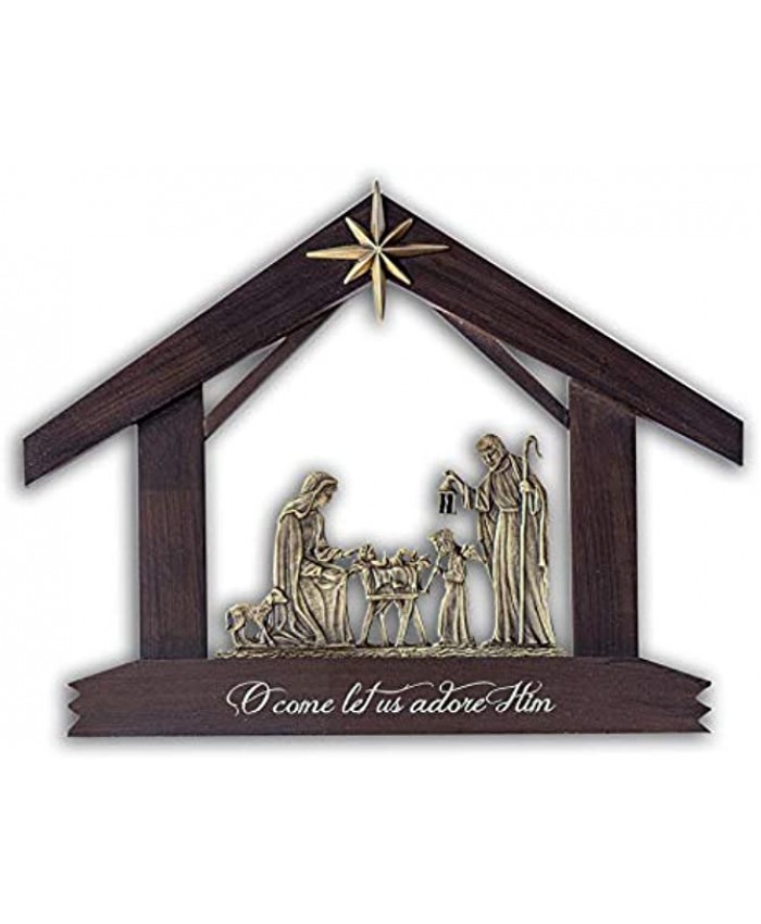 Cathedral Art Abbey & CA Gift Holy Family Wood & Brass Ox Nativity One Size Multi