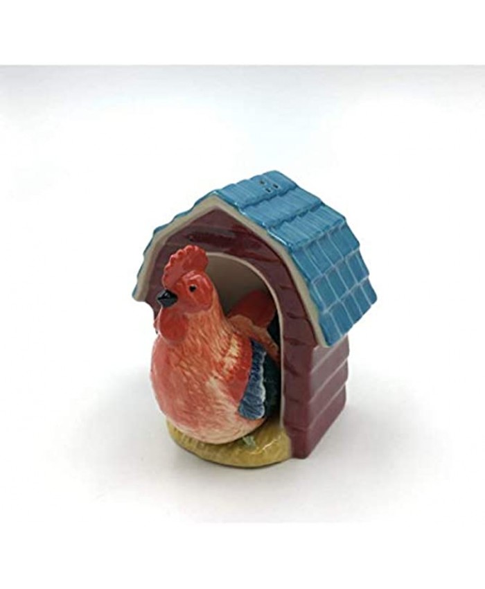 Cosmos Gifts 20772 Rooster Coop Salt and Pepper Shaker Brown