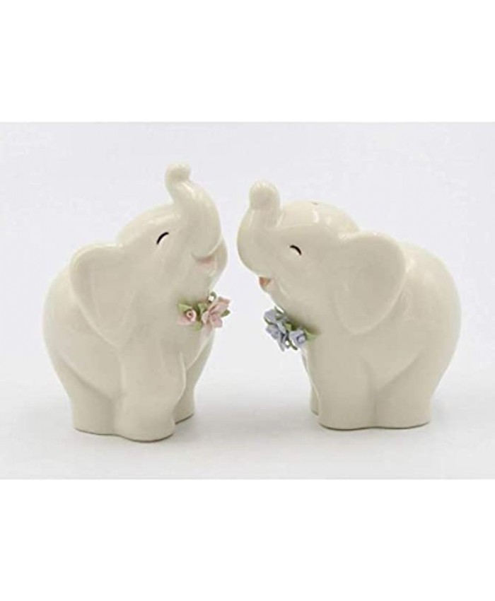Cosmos Gifts 20976 Happy Elephant Salt and Pepper Shaker White
