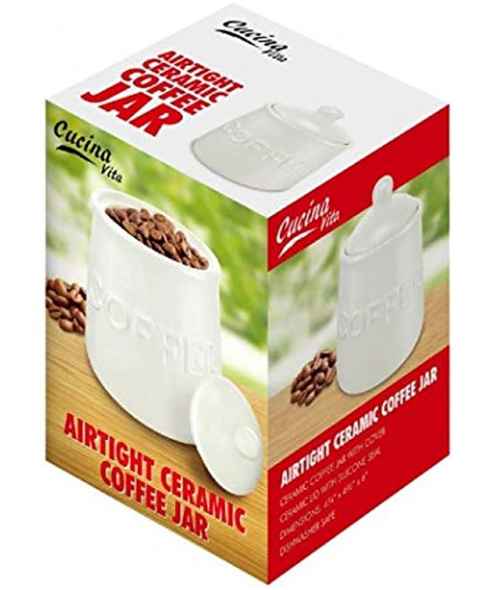 Smart Living 12011051 AIRTIGHT Ceramic Coffee JAR White