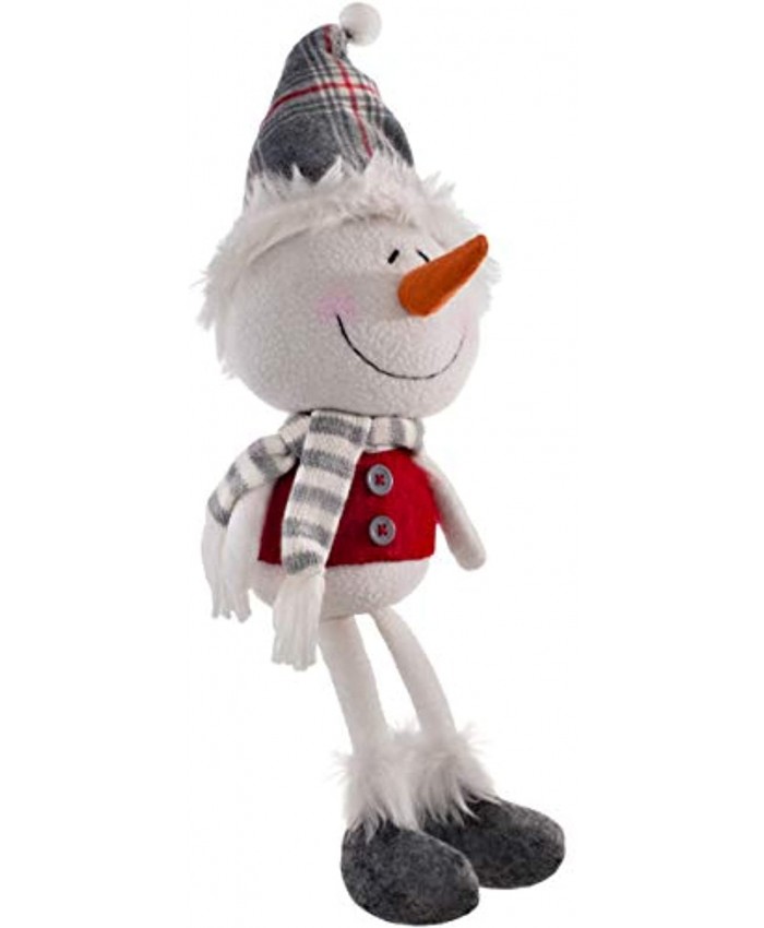 WeRChristmas Sitting Christmas Snowman Figurine Multi-Colour 33cm