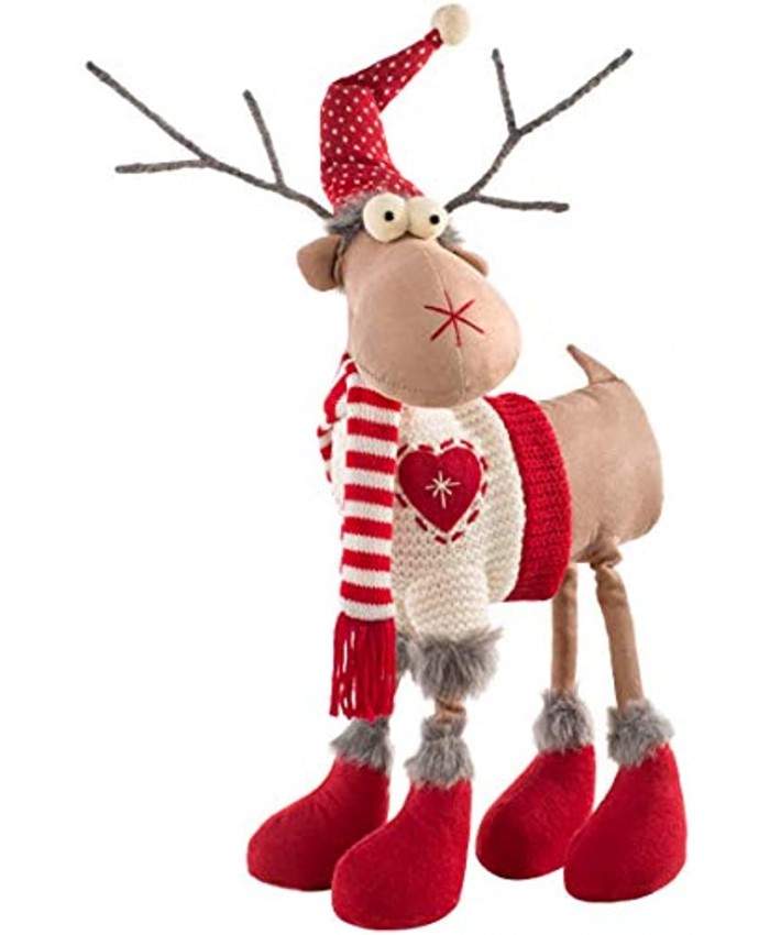WeRChristmas Standing Christmas Reindeer Figurine with Four Legs Multi-Colour 41cm
